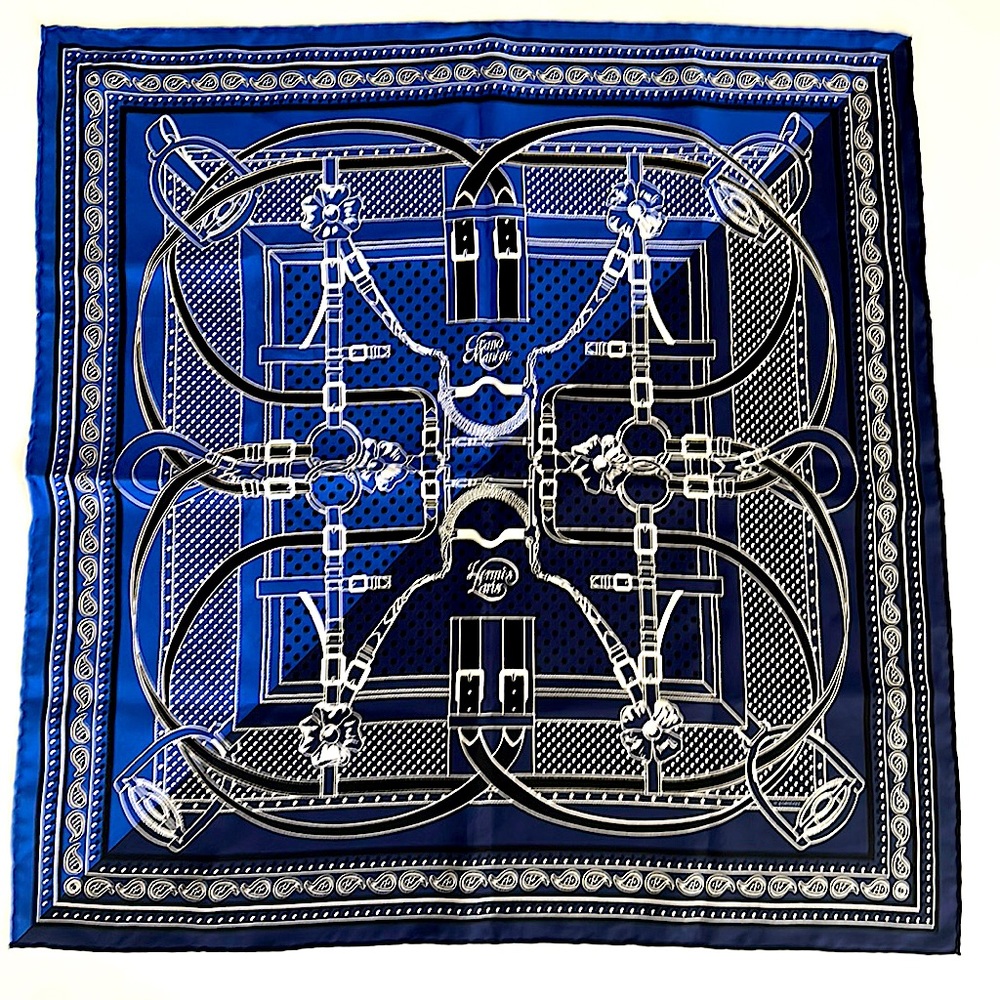 Authentic HERMES 55cm Silk Bandana.